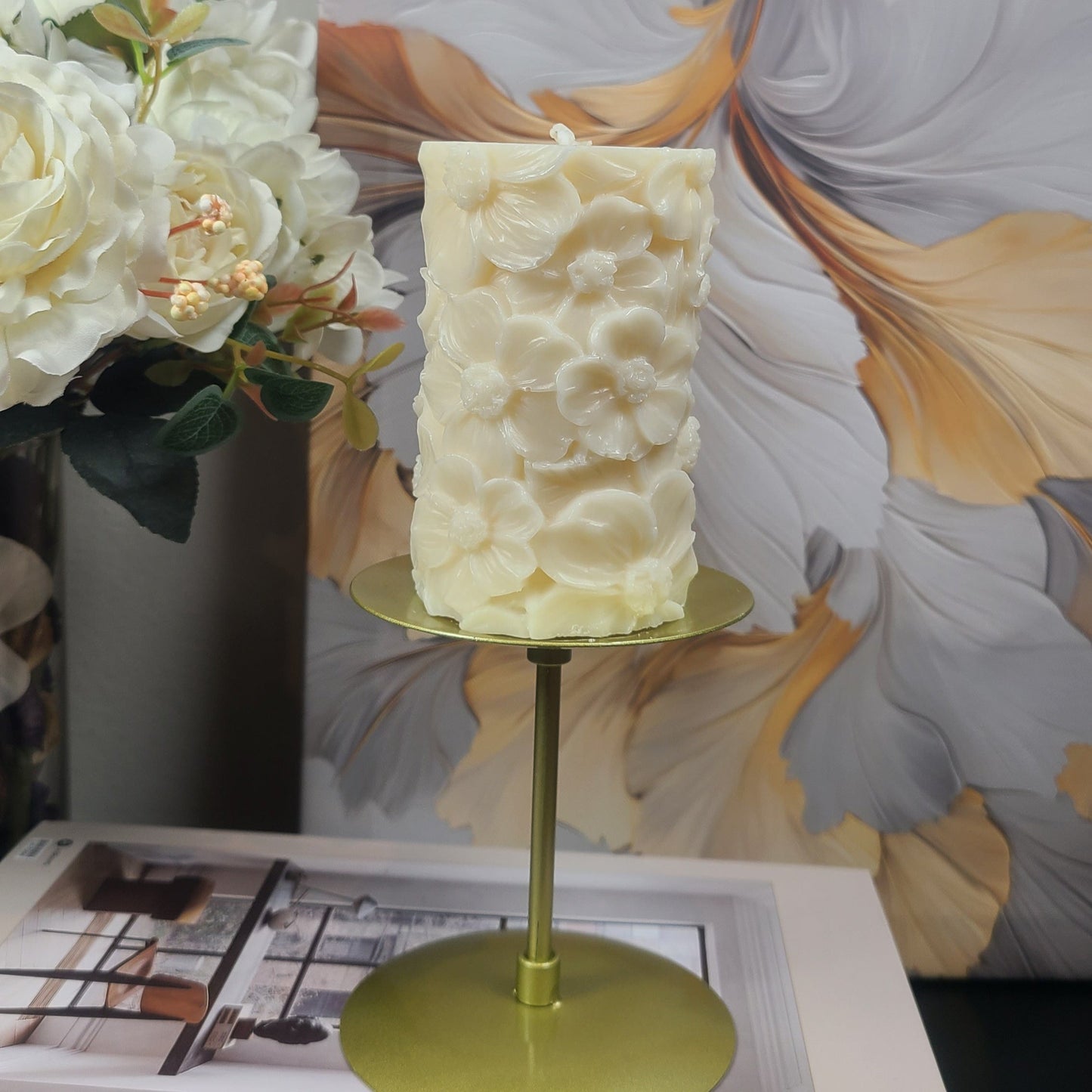 FLOWER PILLAR Decorative Candle