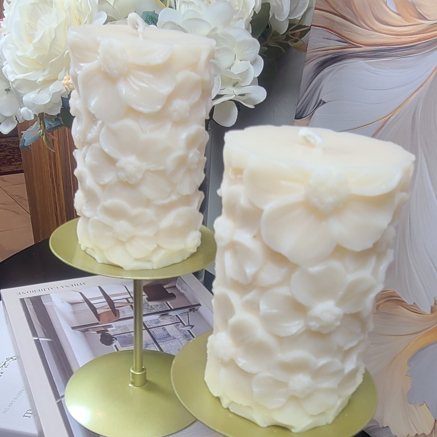 FLOWER PILLAR Decorative Candle