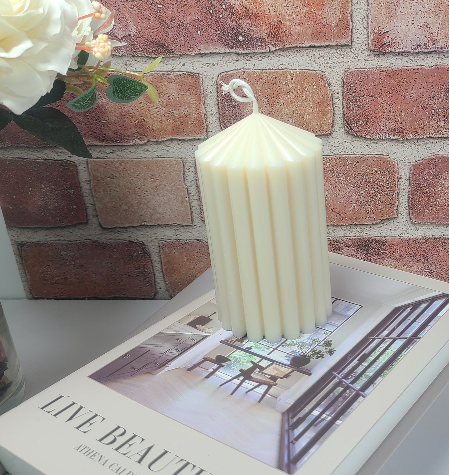 RIBBED PILLAR Decorative Candle