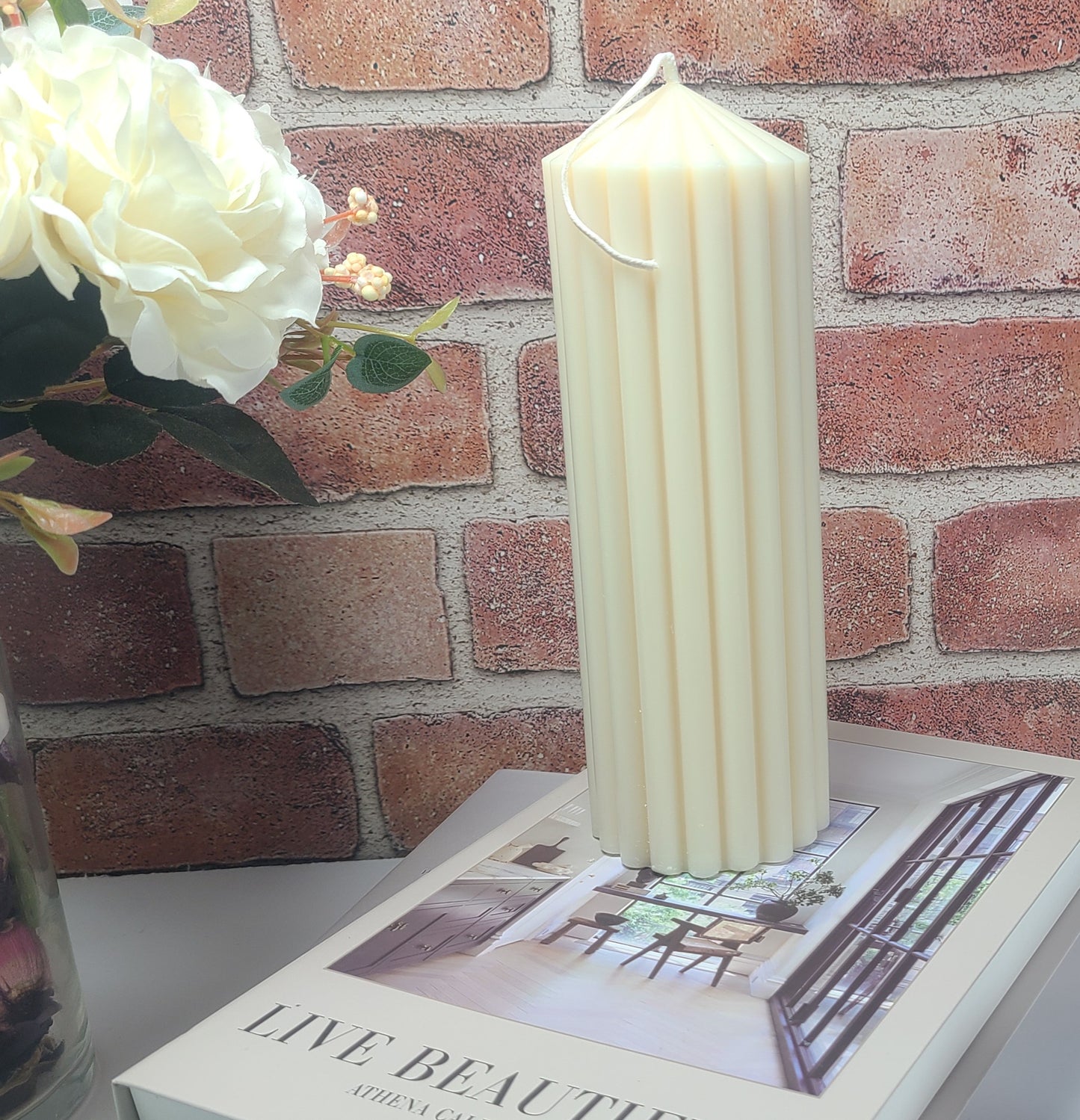 RIBBED PILLAR Decorative Candle