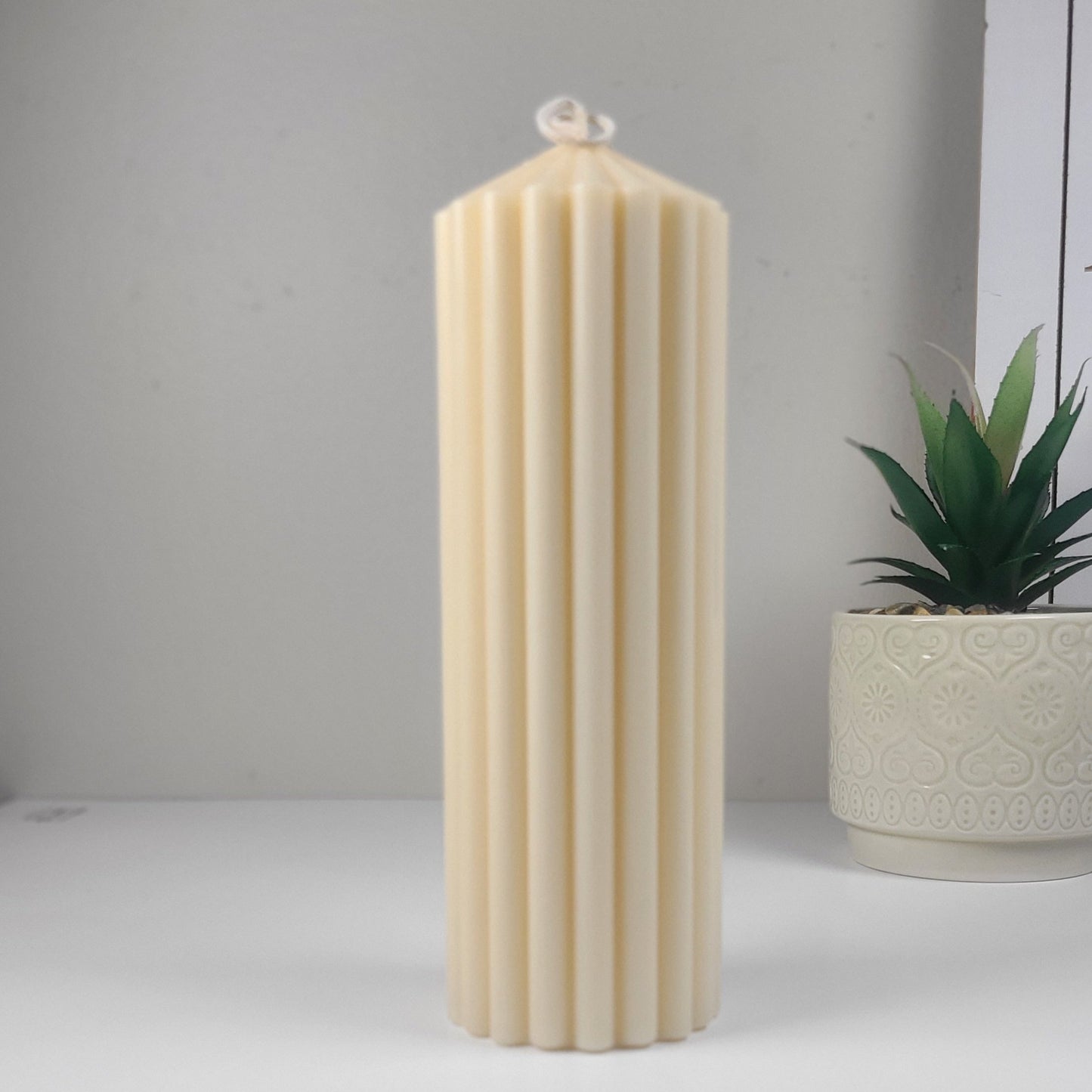 RIBBED PILLAR Decorative Candle