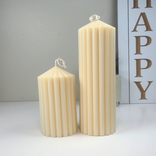 RIBBED PILLAR Decorative Candle