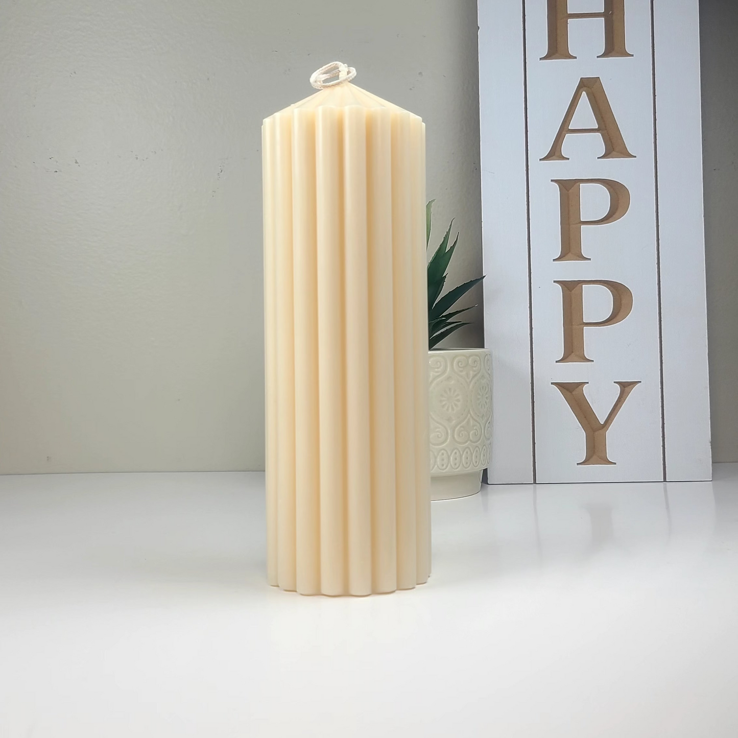 RIBBED PILLAR Decorative Candle