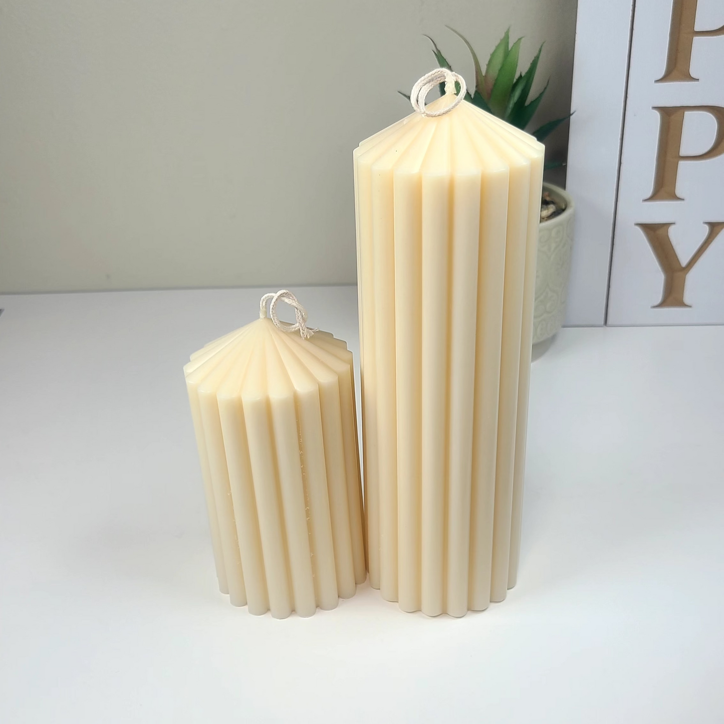 RIBBED PILLAR Decorative Candle