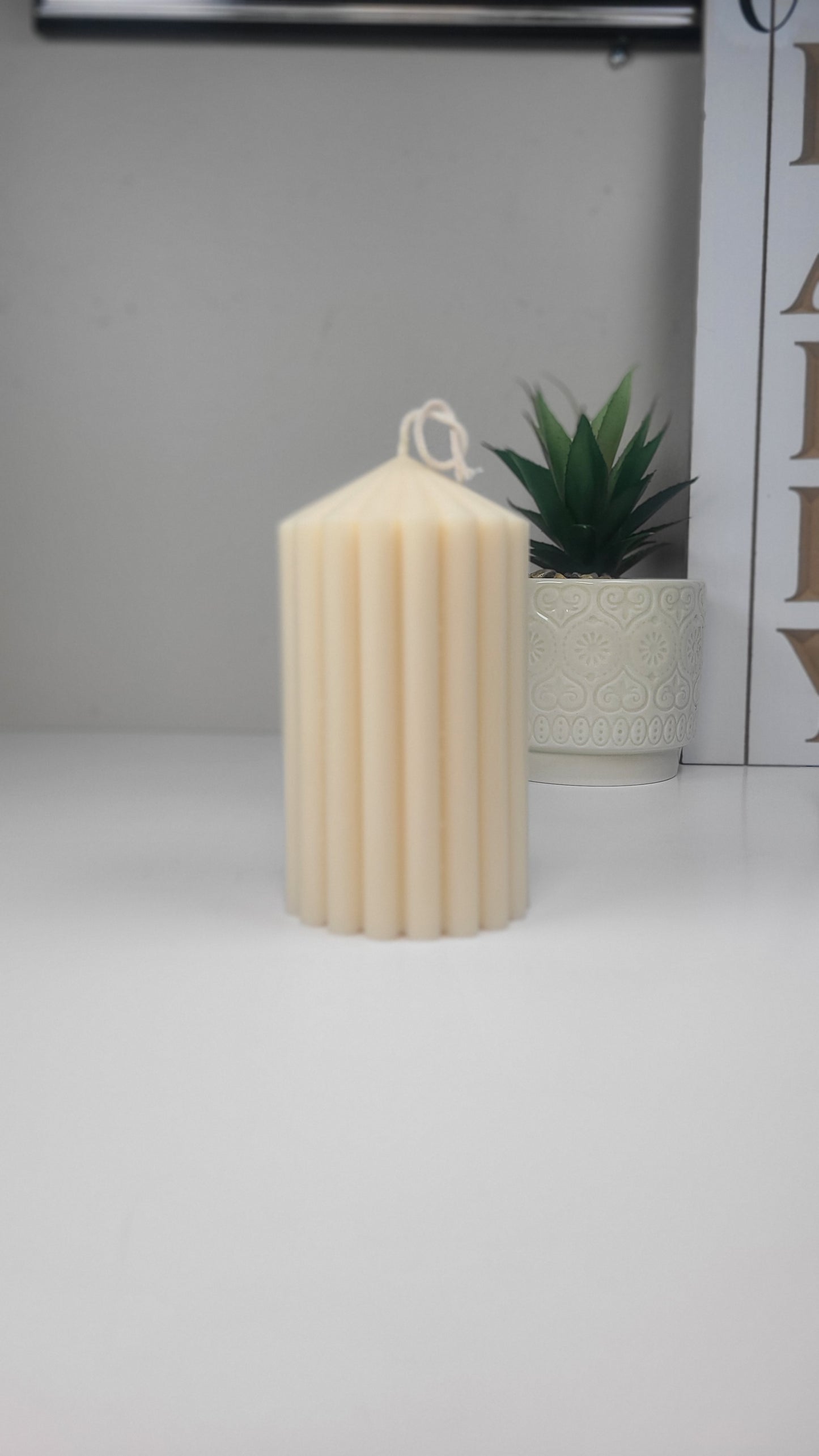 RIBBED PILLAR Decorative Candle